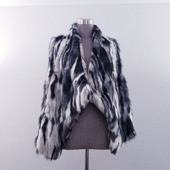 Michael Michael Kors Zebra Pattern Sleeveless Faux Mink Fur Vest - Picture 2 of 10